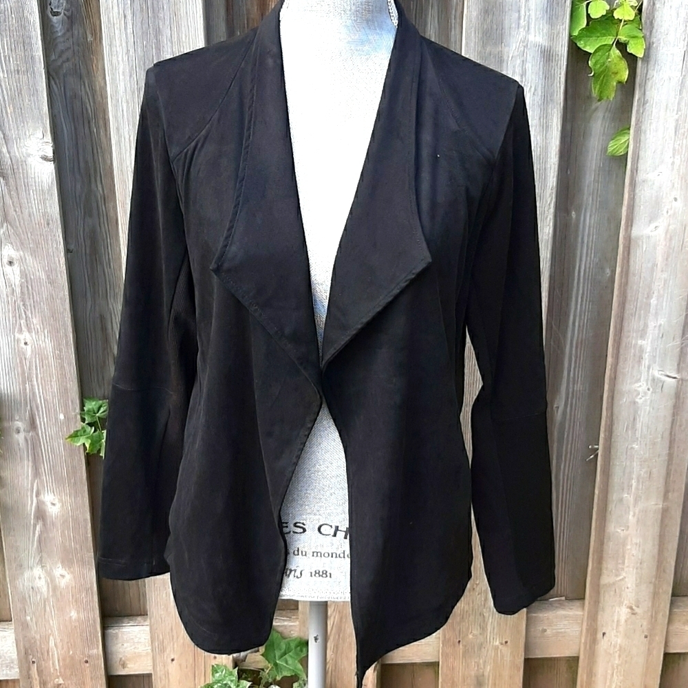 Amanda Green Black Faux Suede Jacket